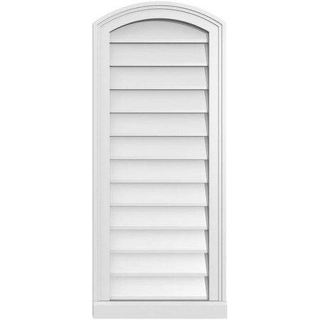 Ekena Millwork Arch Top Surface Mount PVC Gable Vent: Functional, w/ 2"W x 2"P Brickmould Sill Frame, 16"W x 38"H GVPAR16X3803SF